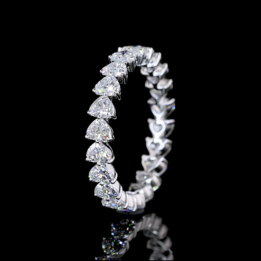 2.31 Cts 14k White Gold Heart Shape Eternity Band Eternity Band - Image 4