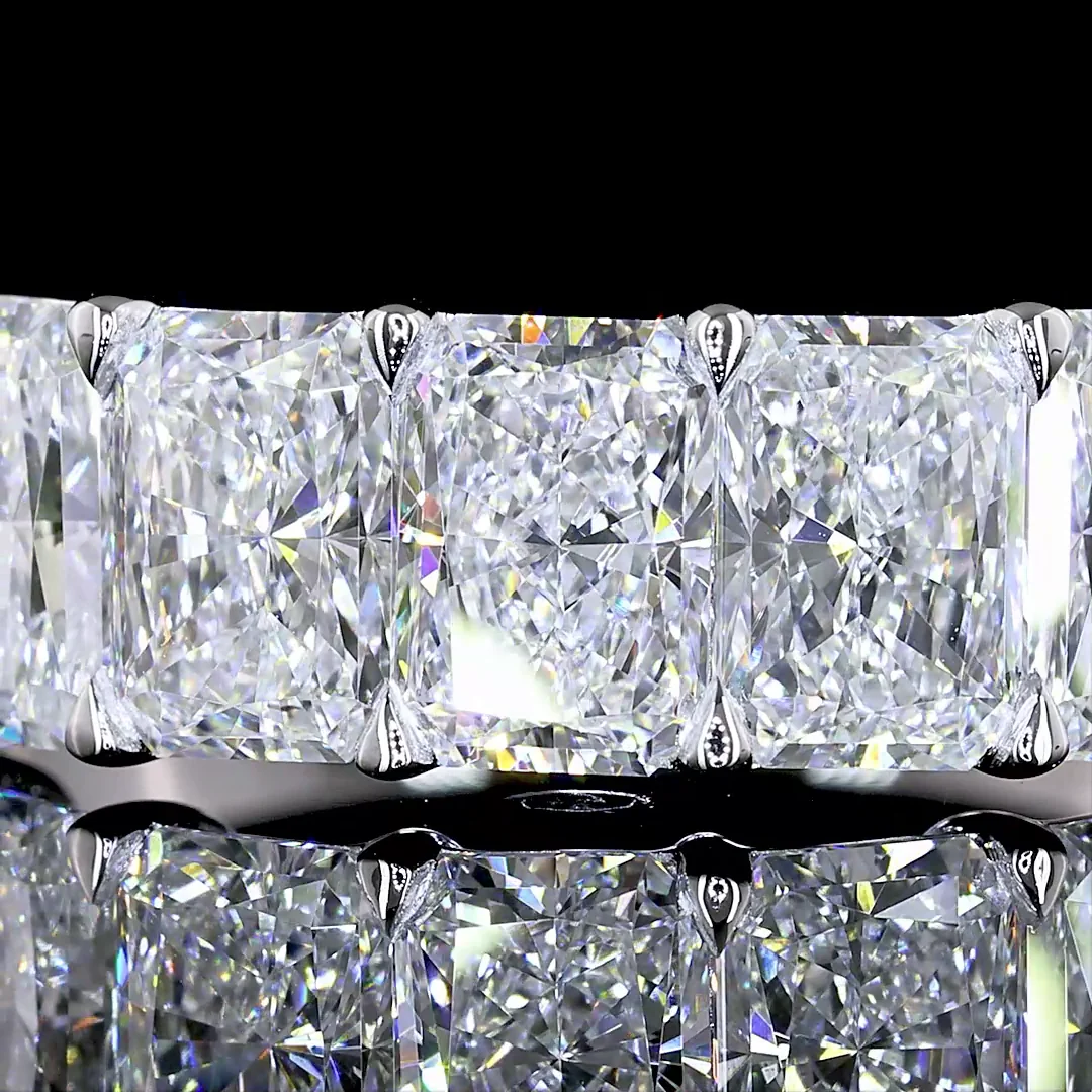 1.99 Cts 14k White Gold Radiant Shape 5 Stones Eternity Band - Image 3