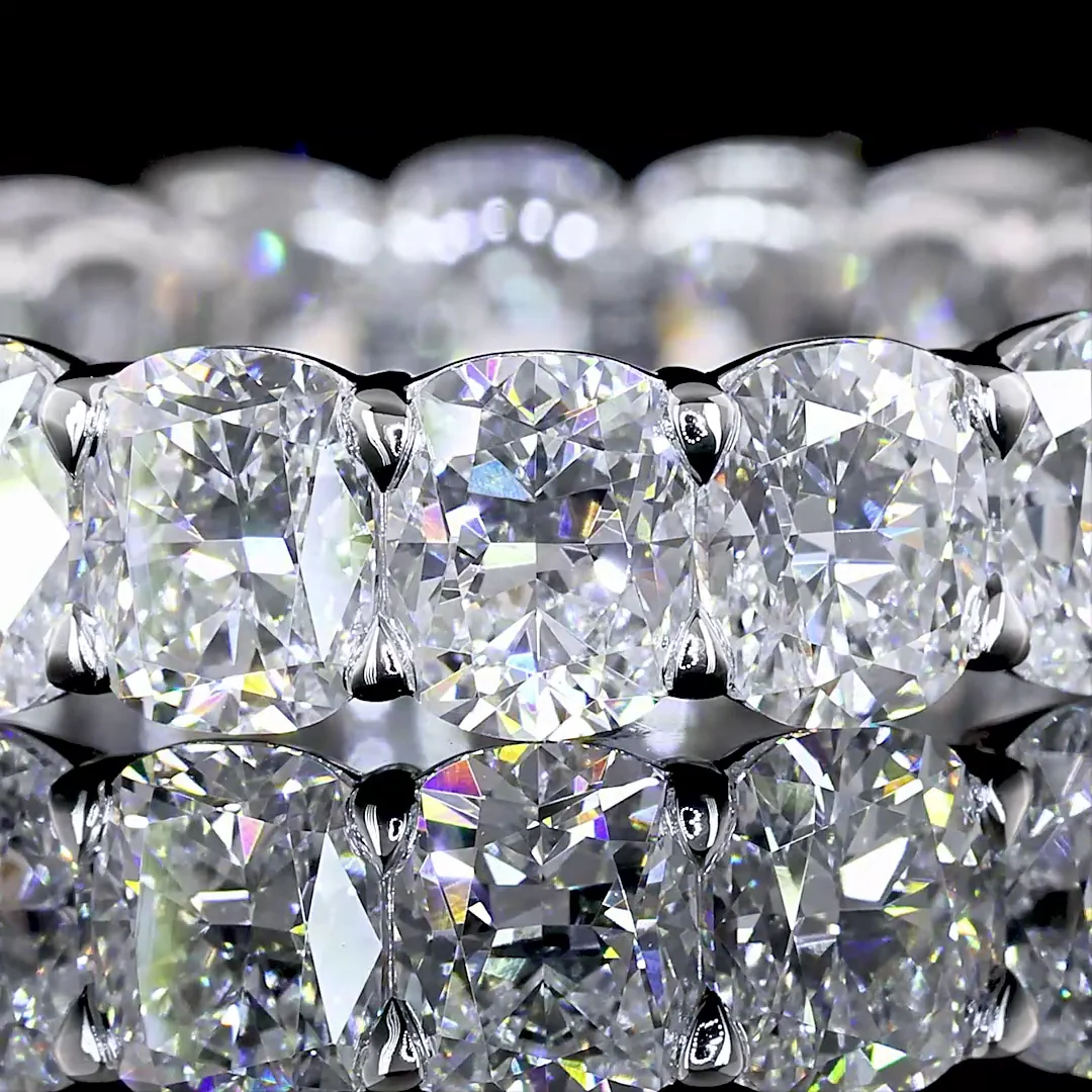 5.47 Cts 14k White Gold Cushion Brilliant Shape Eternity Band Eternity Band - Image 3