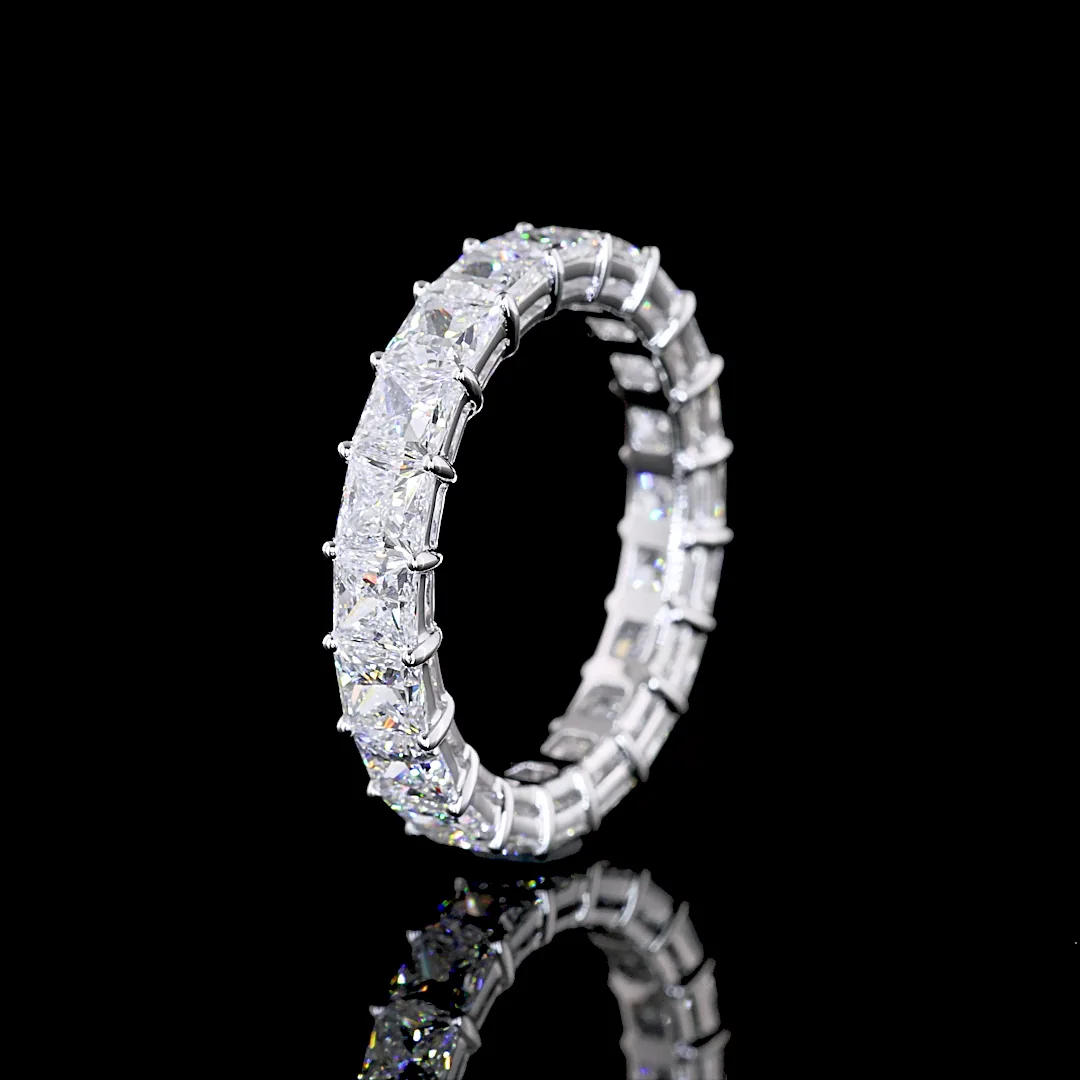 4.17 Cts 14k White Gold Princess Shape Eternity Band Eternity Band - Image 4