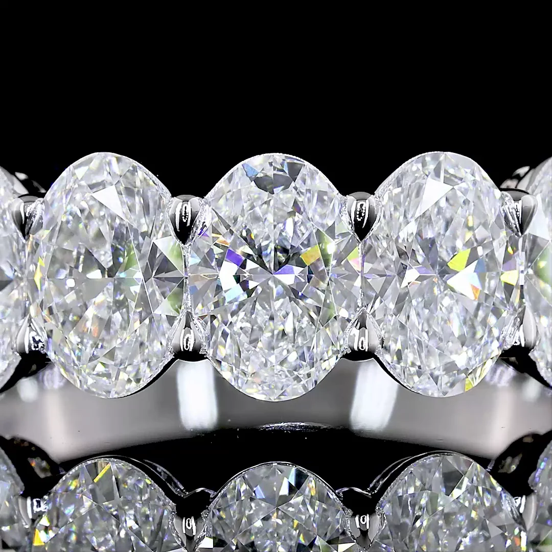 3.01 Cts 14k White Gold Oval Shape 7 Stones Eternity Band - Image 3