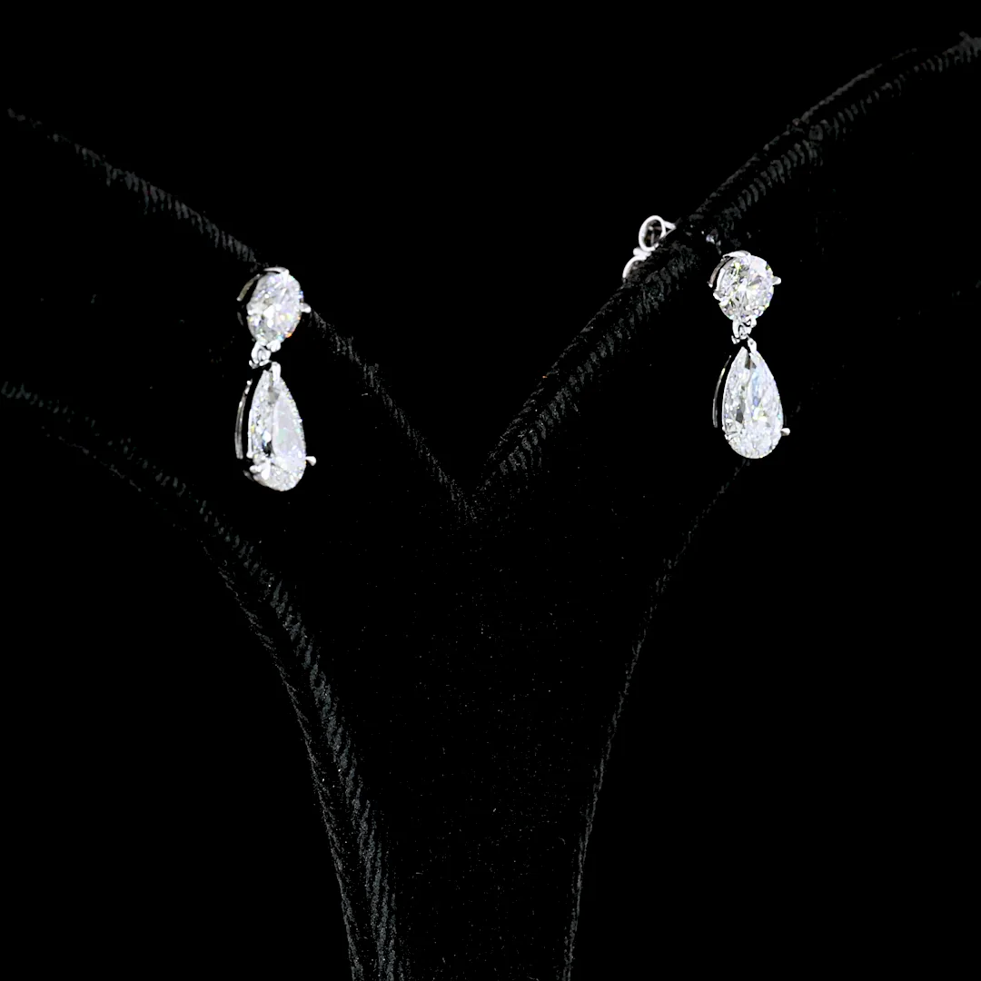2.23 Cts 14k White Gold Round Shape Hanging Earring - Video