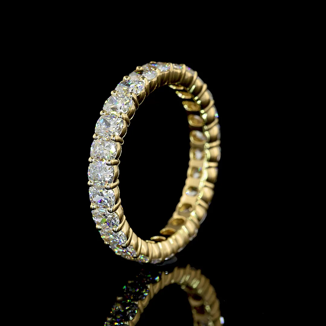 2.27 Cts 14k Yellow Gold Cushion Brilliant Shape Eternity Band Eternity Band - Image 4