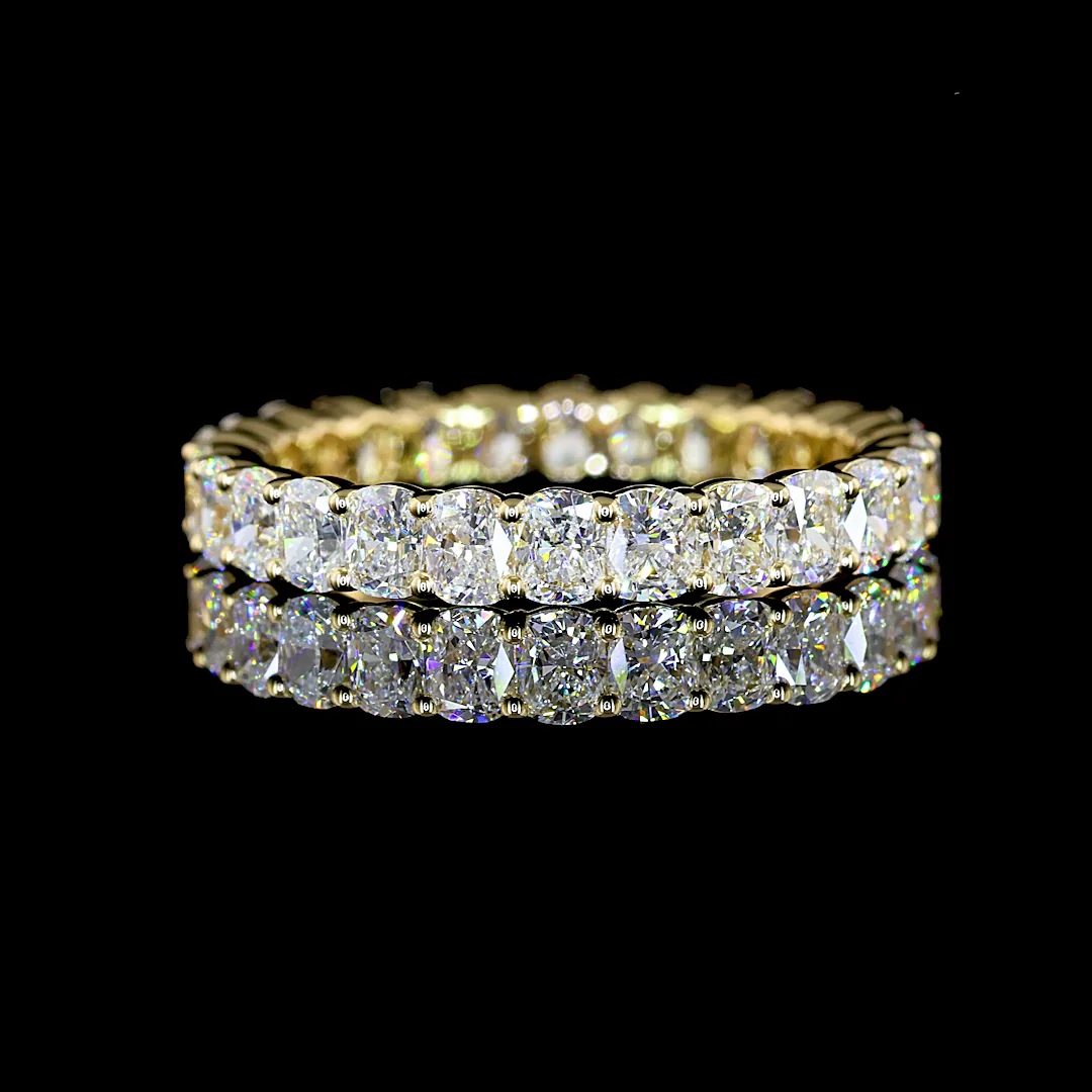 2.27 Cts 14k Yellow Gold Cushion Brilliant Shape Eternity Band Eternity Band - Video