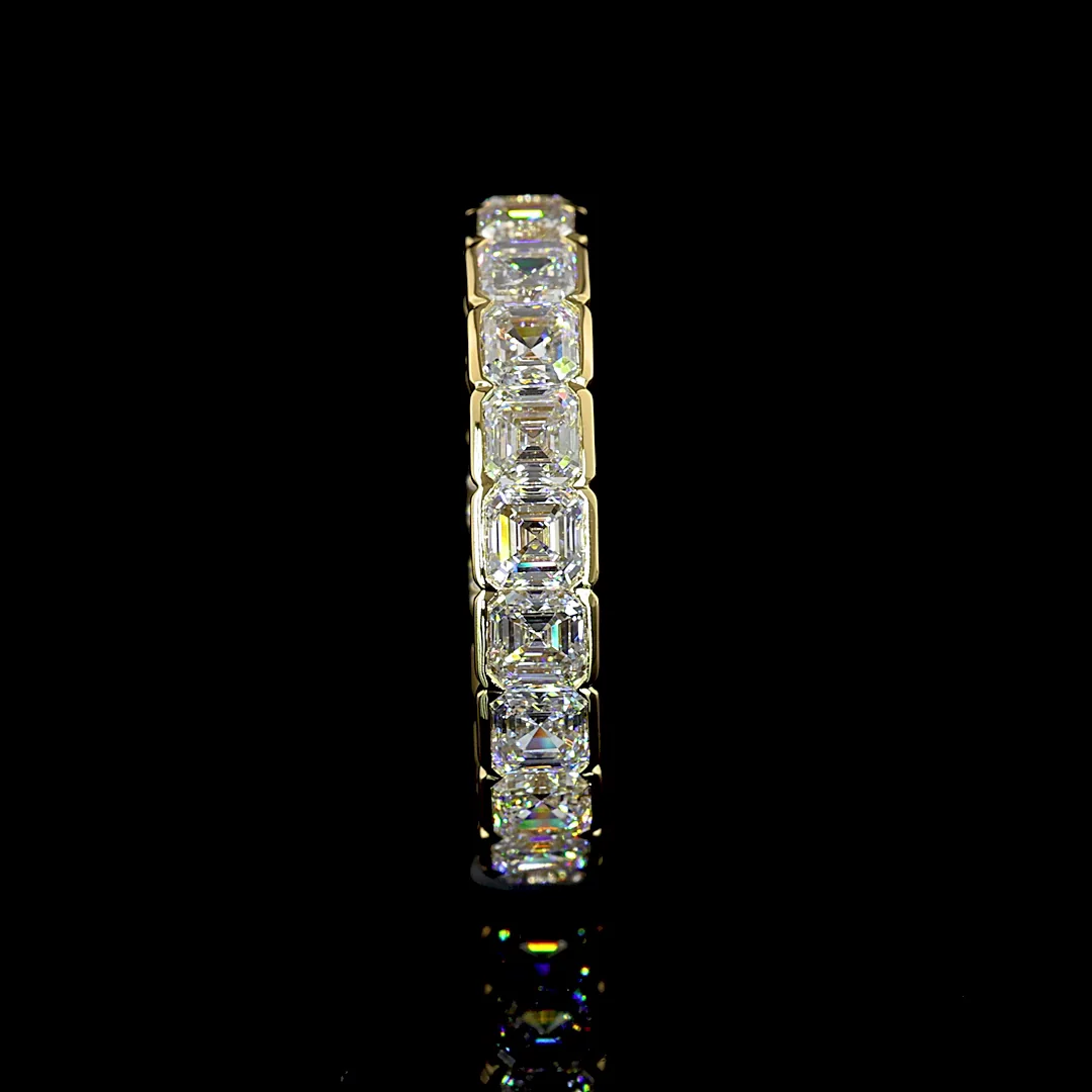 3.05 Cts 14k Yellow Gold Asscher Shape Eternity Band Eternity Band - Image 2