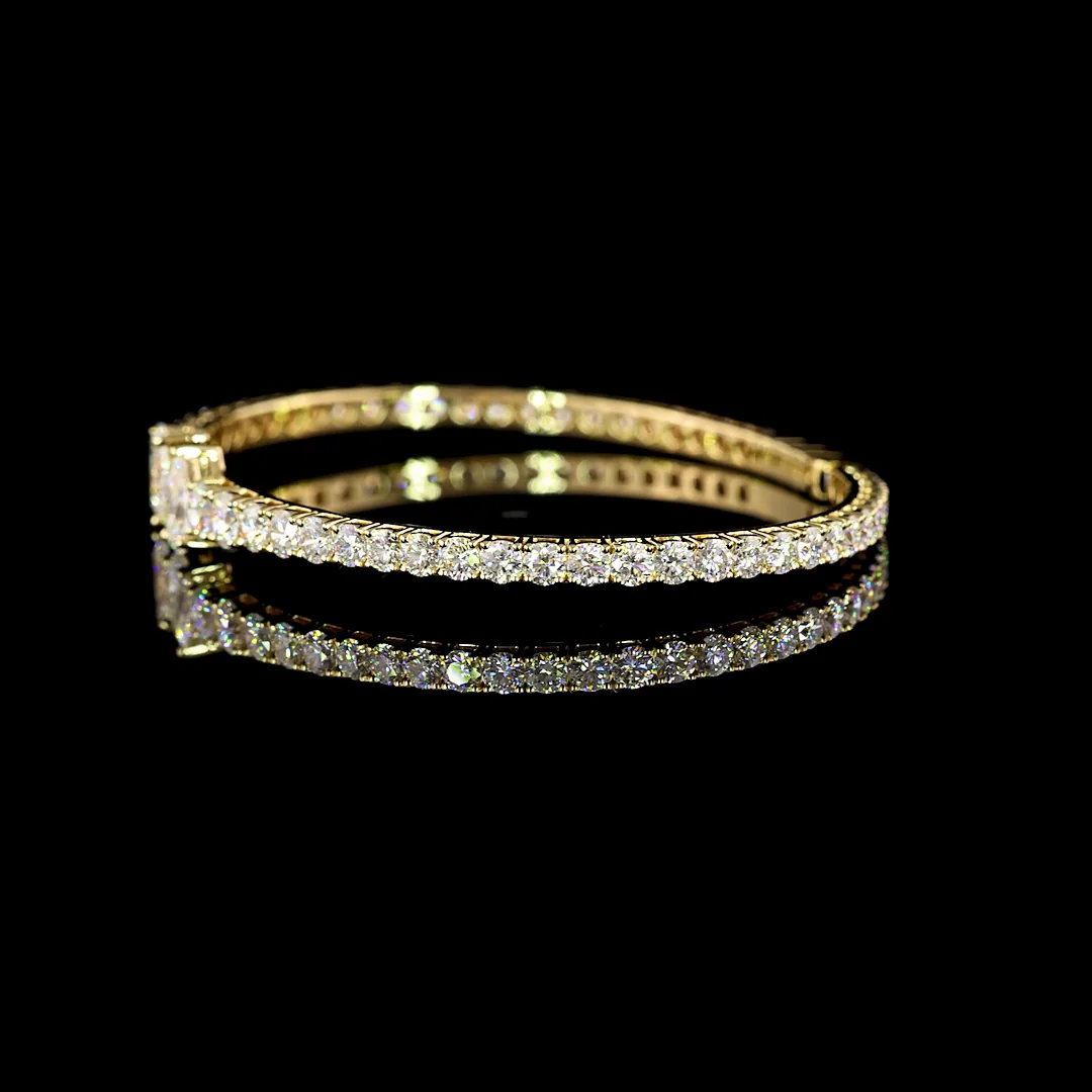 4.32 Cts 14k Yellow Gold Pear Shape Bangles Bracelet - Image 3