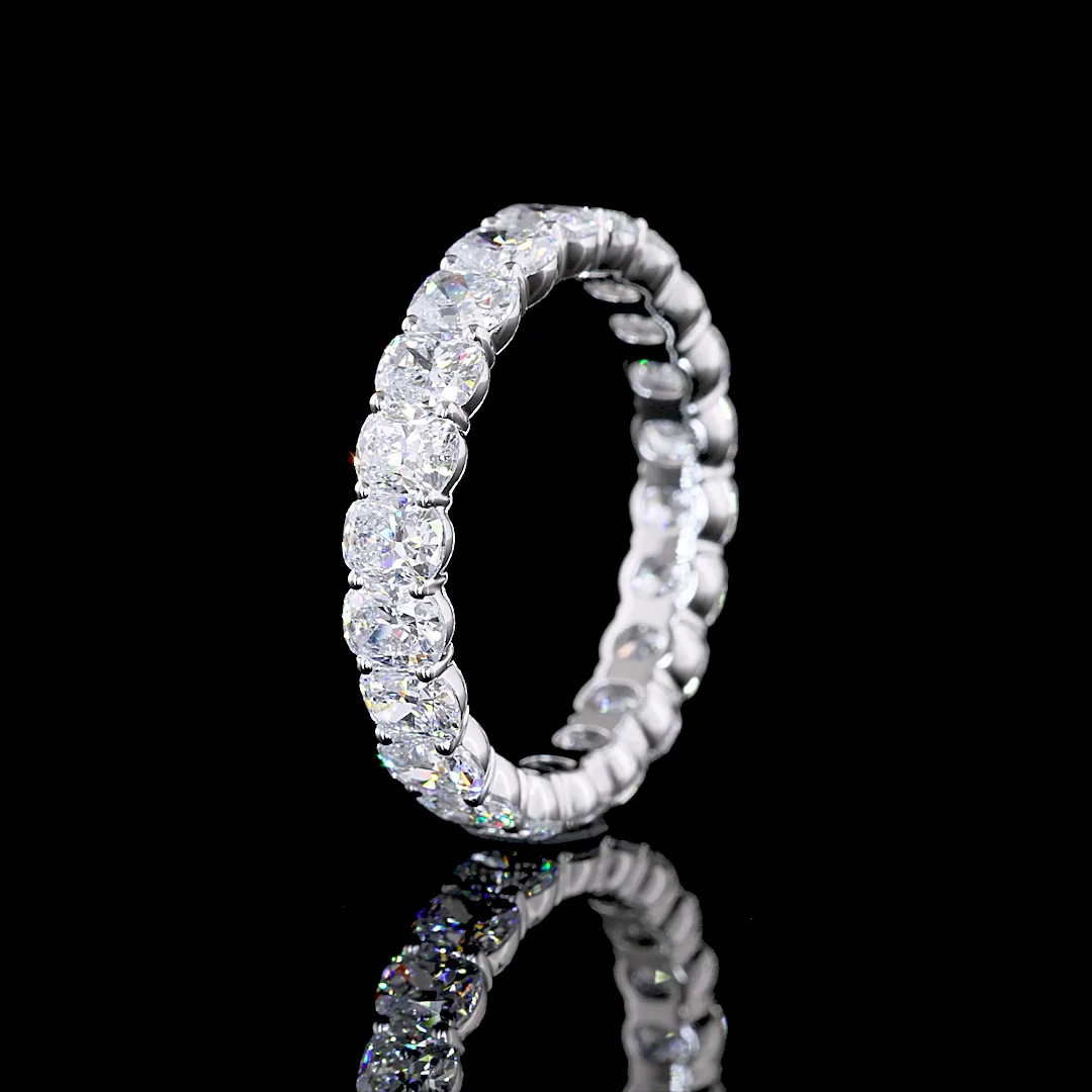 3.27 Cts 14k White Gold Cushion Brilliant Shape Eternity Band Eternity Band - Image 4