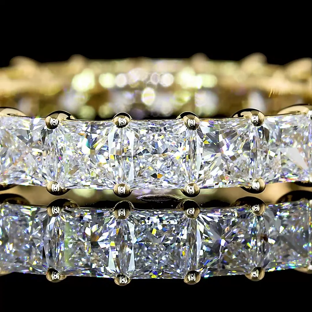 3.17 Cts 14k Yellow Gold Princess Shape Eternity Band Eternity Band - Image 3