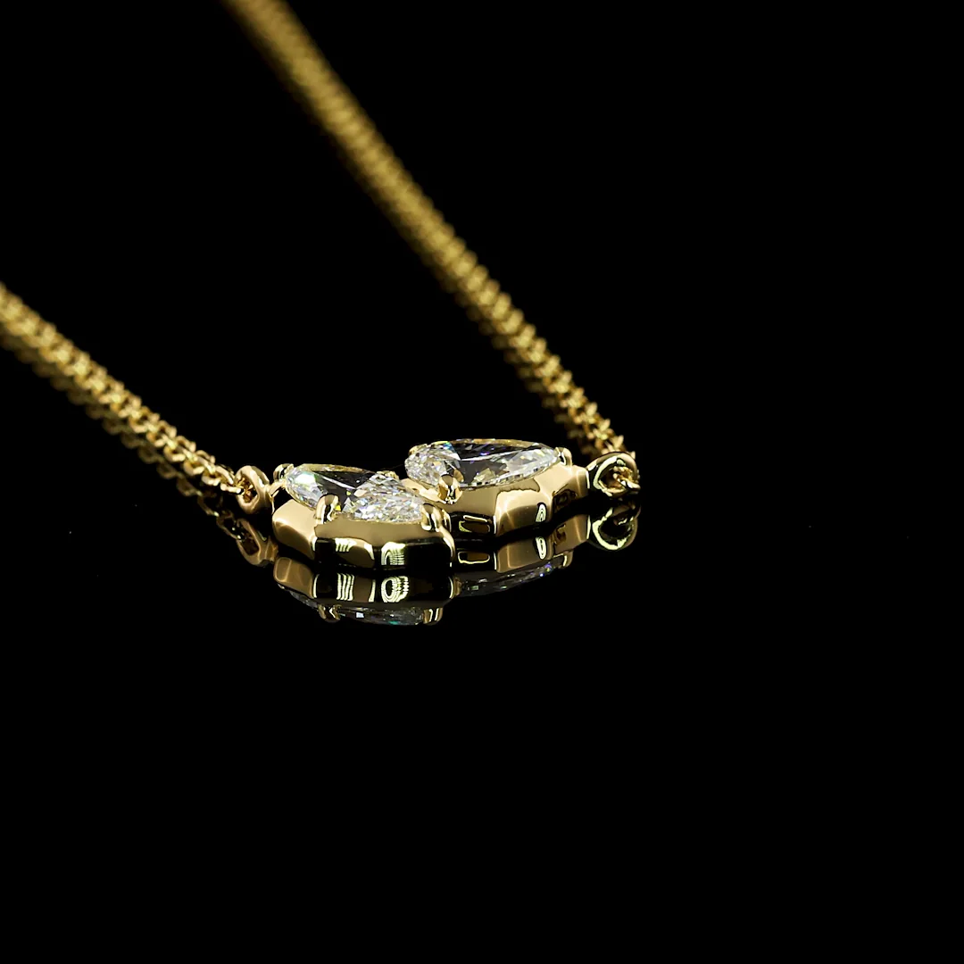 0.4 Cts 14k Yellow Gold Marquise Shape Pendant Pendant - Image 2