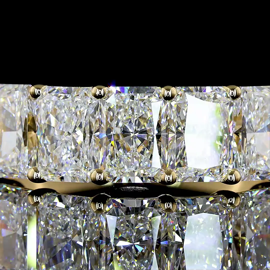 2.11 Cts 14k Yellow Gold Radiant Shape 5 Stones Eternity Band - Image 3