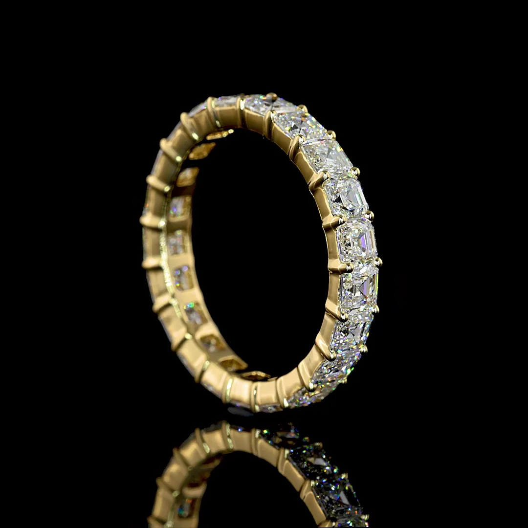 3.05 Cts 14k Yellow Gold Asscher Shape Eternity Band Eternity Band - Image 2