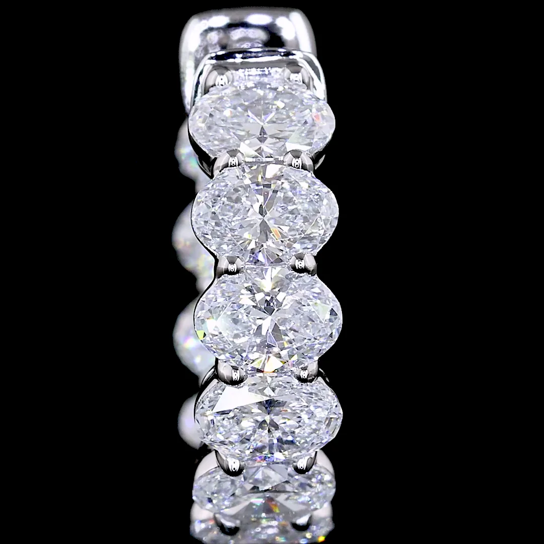 1.88 Cts 14k White Gold Oval Shape Huggies Earring - Image 2