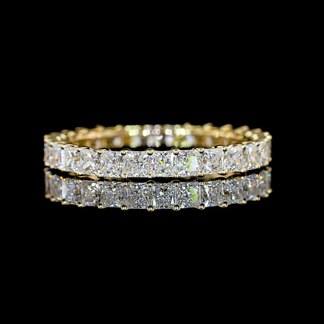 2.01 Cts 14k Yellow Gold Princess Shape Eternity Band Eternity Band - Video