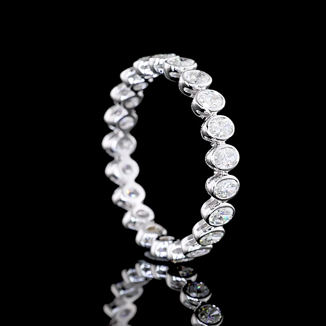1.01 Cts 14k White Gold Oval Shape Eternity Band Eternity Band - Image 2