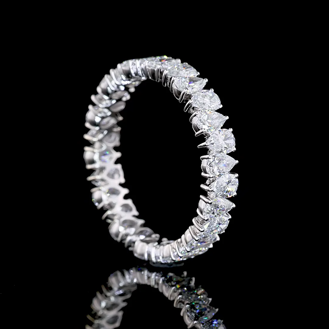 2.08 Cts 14k White Gold Pear Shape Eternity Band Eternity Band - Image 2