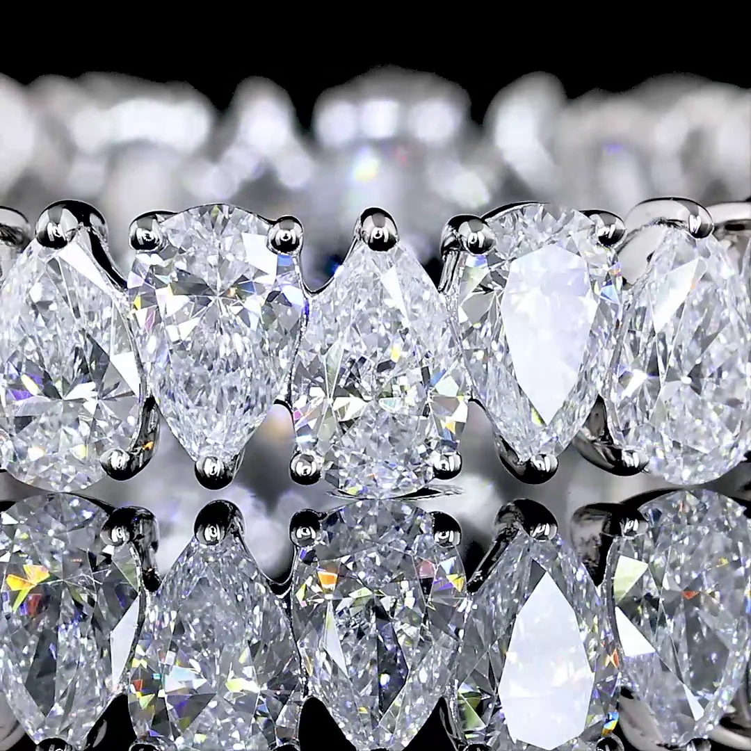 2.08 Cts 14k White Gold Pear Shape Eternity Band Eternity Band - Image 3