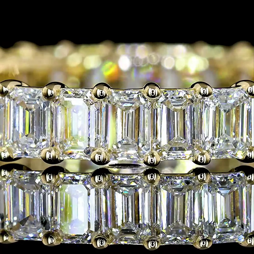 1.99 Cts 14k Yellow Gold Emerald Shape Eternity Band Eternity Band - Image 3