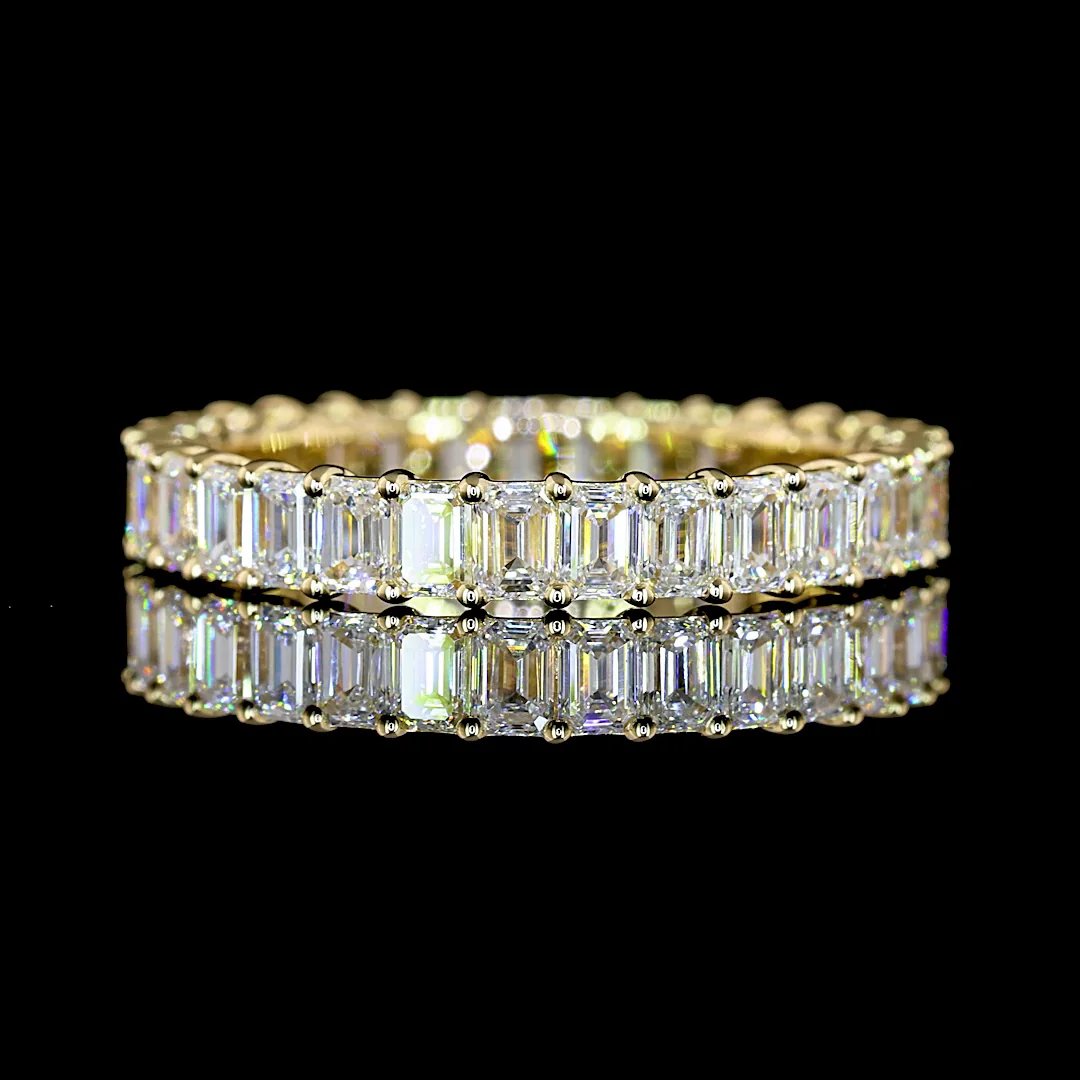 1.99 Cts 14k Yellow Gold Emerald Shape Eternity Band Eternity Band - Video