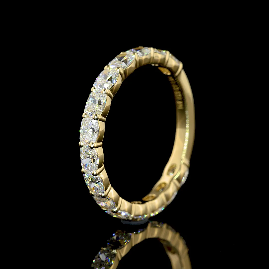 1.64 Cts 14k Yellow Gold Cushion Brilliant Shape 3/4 Band Eternity Band - Image 4