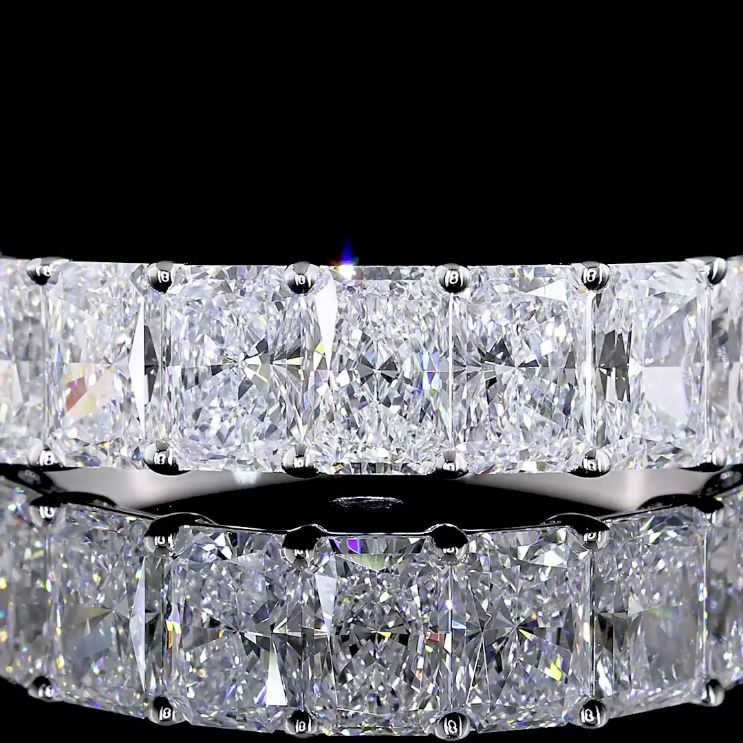 2.01 Cts 14k White Gold Radiant Shape 7 Stones Eternity Band - Image 3
