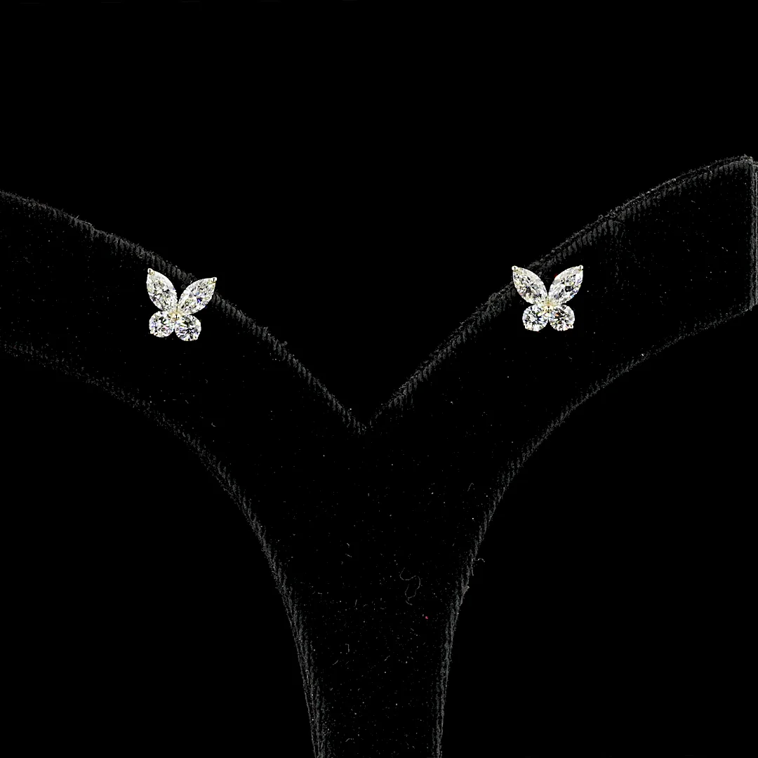 1.22 Cts 14k Yellow Gold Mix Shape Studs Earring - Image 3