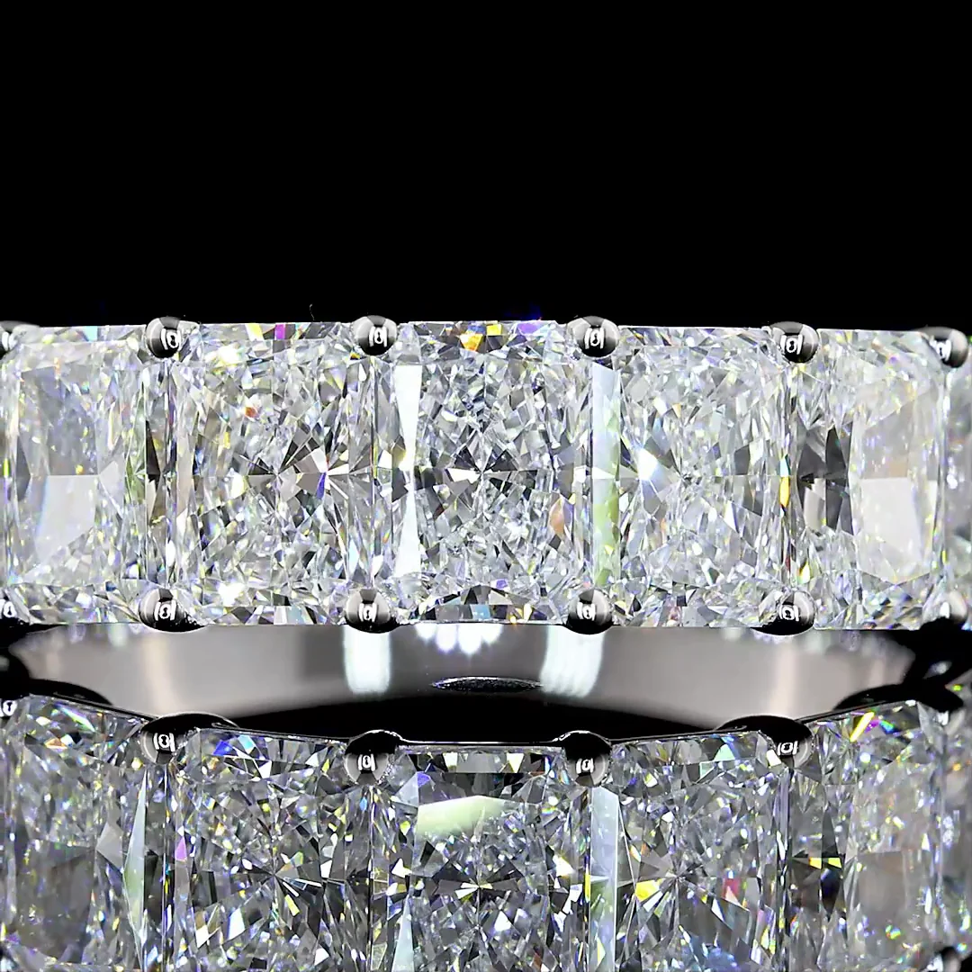 2.96 Cts 14k White Gold Radiant Shape 7 Stones Eternity Band - Image 3