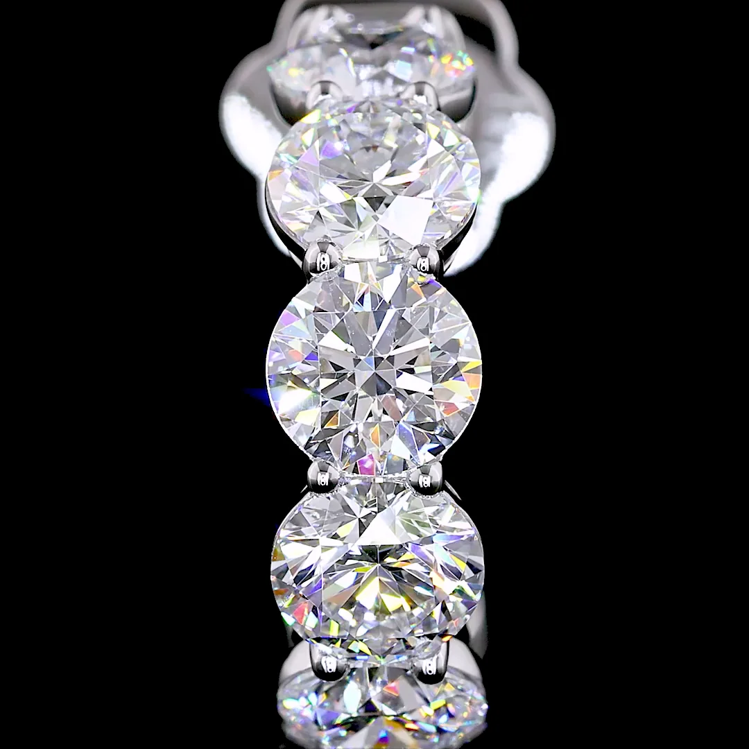 4.57 Cts 14k White Gold Round Shape C Hoops Earring - Image 2