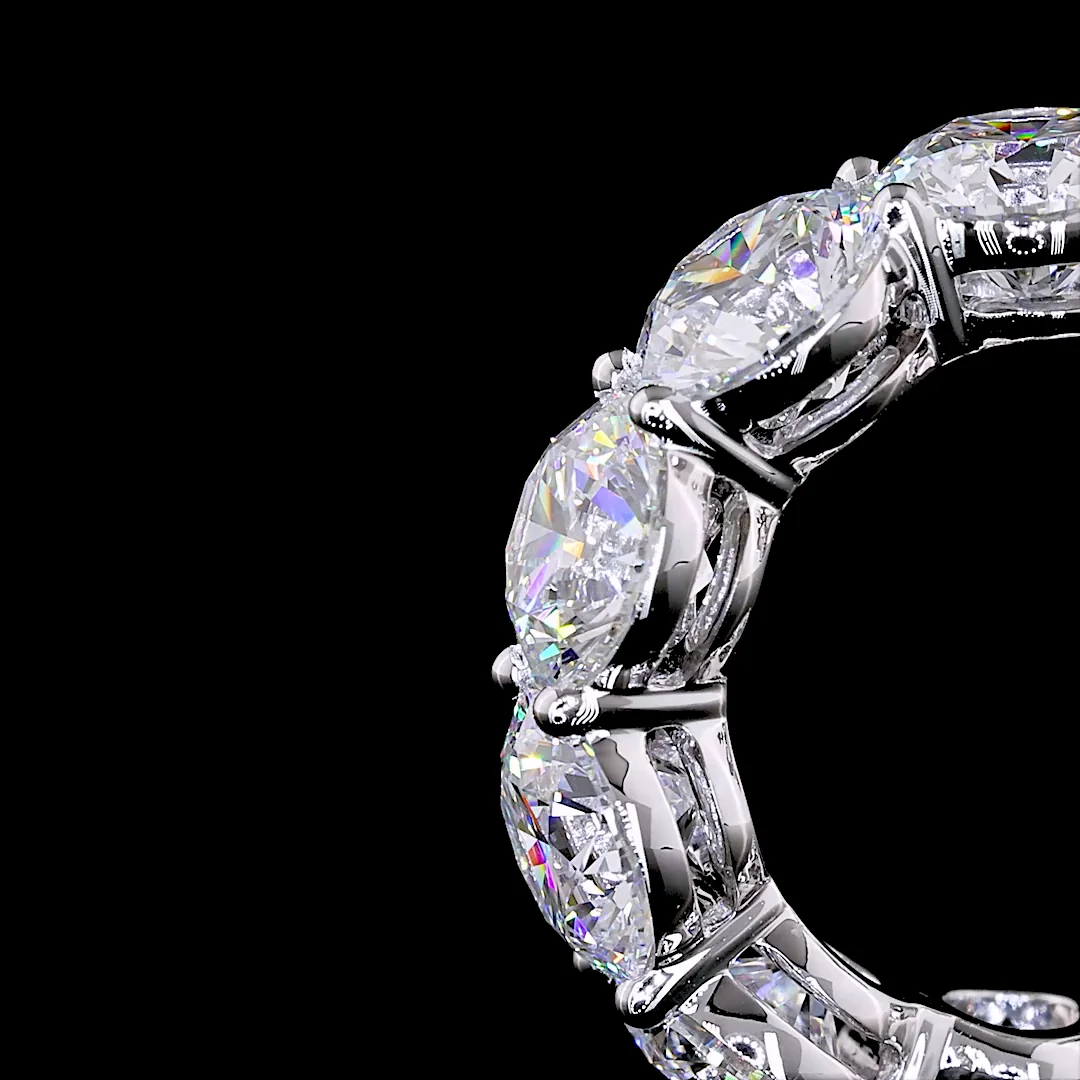 4.57 Cts 14k White Gold Round Shape C Hoops Earring - Image 4