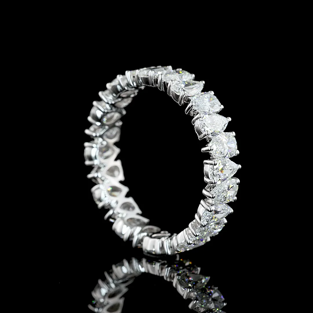 3 Cts 14k White Gold Pear Shape Eternity Band Eternity Band - Image 2