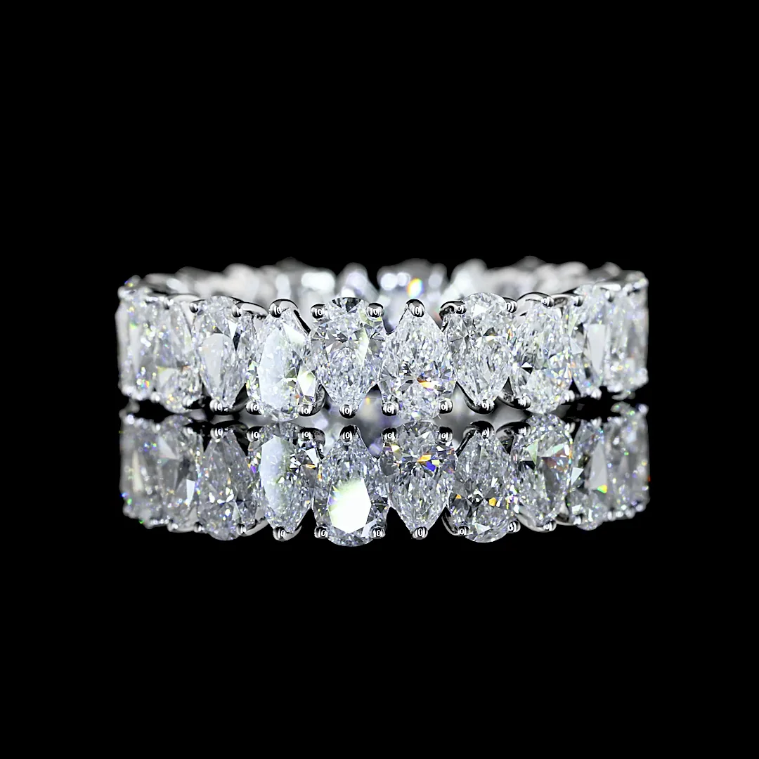 3 Cts 14k White Gold Pear Shape Eternity Band Eternity Band - Video
