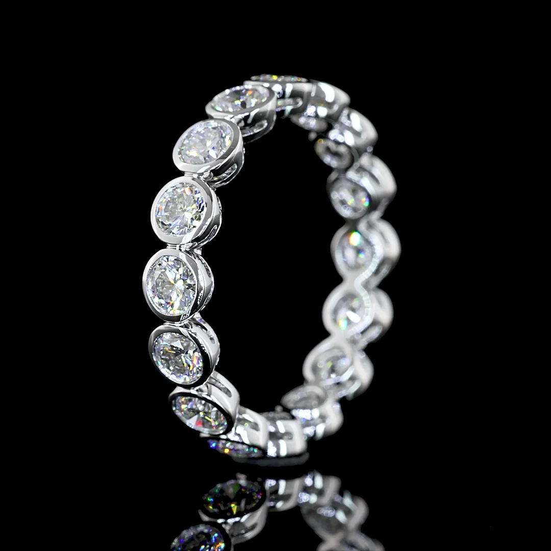2.06 Cts 14k White Gold Round Shape Eternity Band Eternity Band - Image 4
