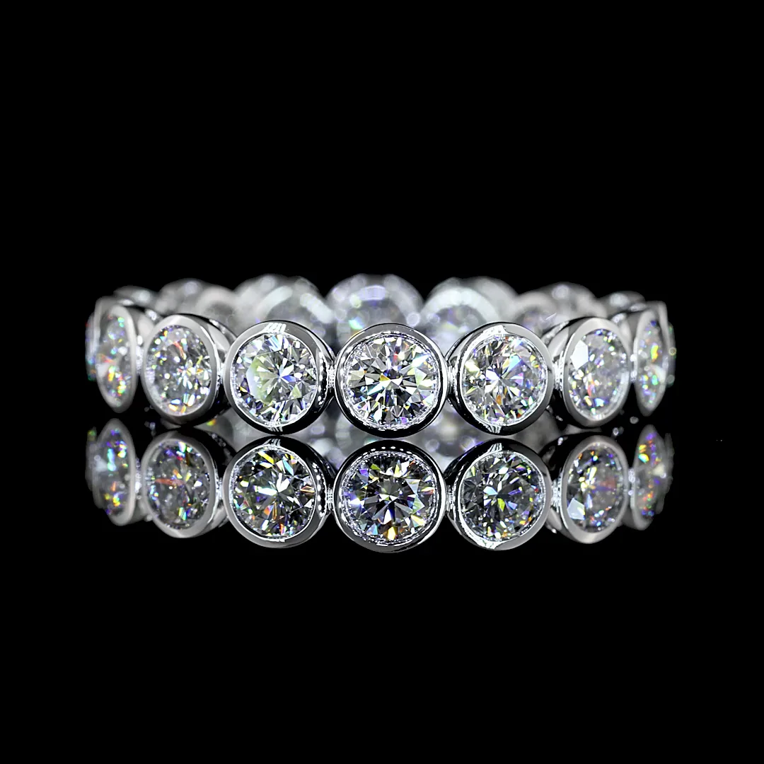 2.06 Cts 14k White Gold Round Shape Eternity Band Eternity Band - Video