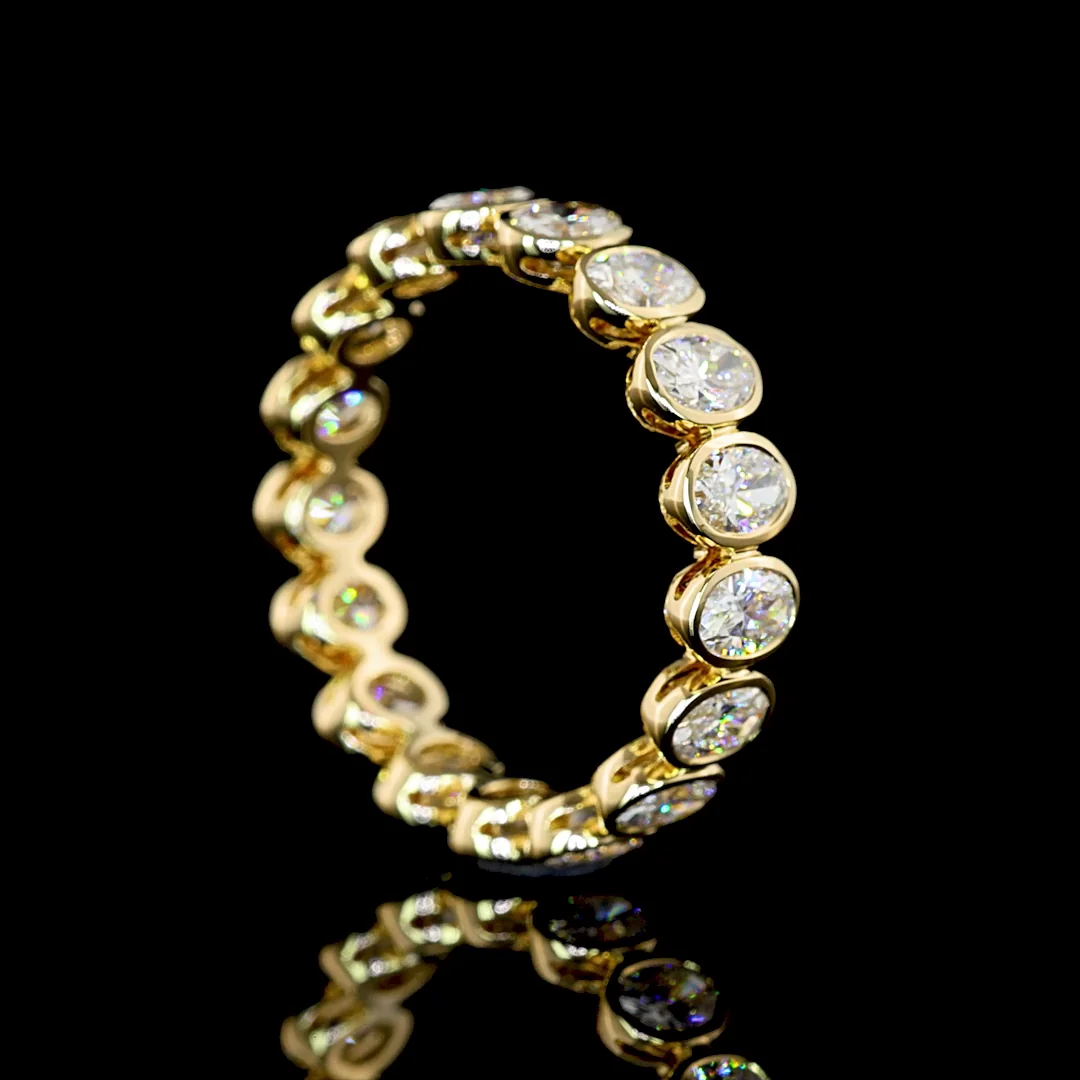 2.04 Cts 14k Yellow Gold Oval Shape Eternity Band Eternity Band - Image 2