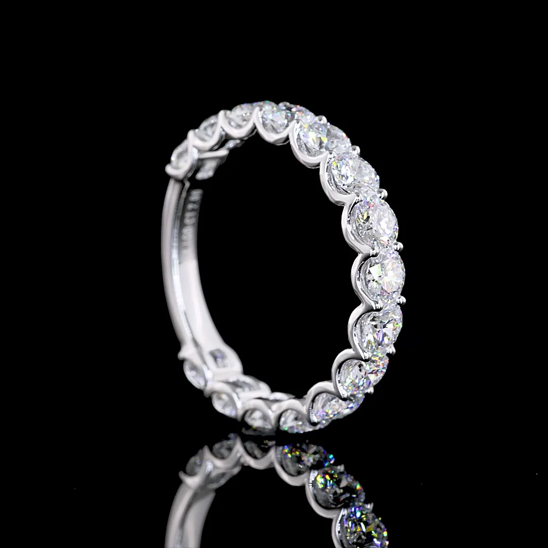 2 Cts 14k White Gold Round Shape 3/4 Band Eternity Band - Image 2