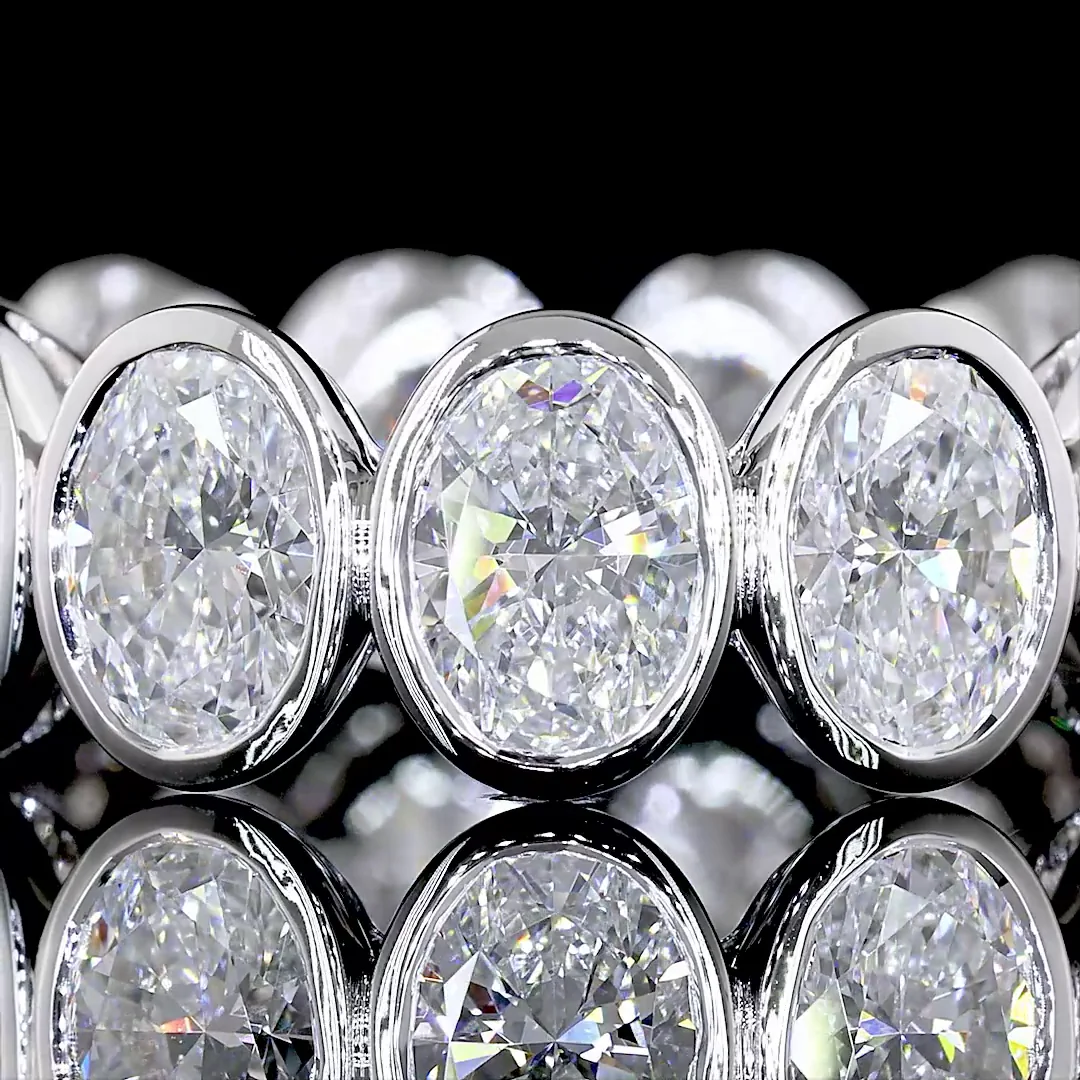 5.12 Cts 14k White Gold Oval Shape Eternity Band Eternity Band - Image 3