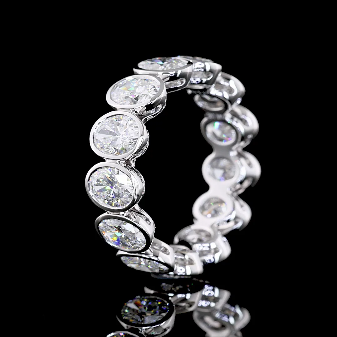 5.12 Cts 14k White Gold Oval Shape Eternity Band Eternity Band - Image 4