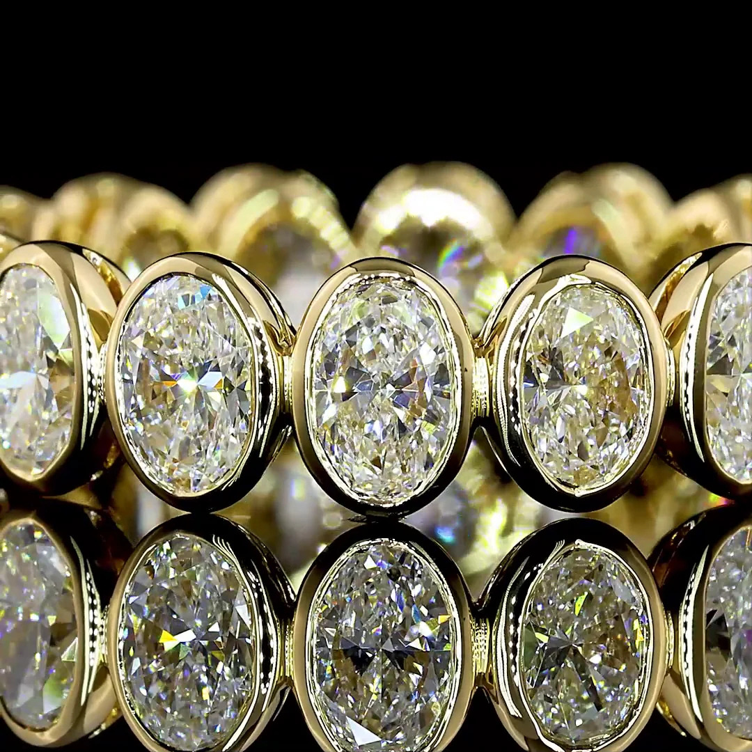 3.03 Cts 14k Yellow Gold Oval Shape Eternity Band Eternity Band - Image 3