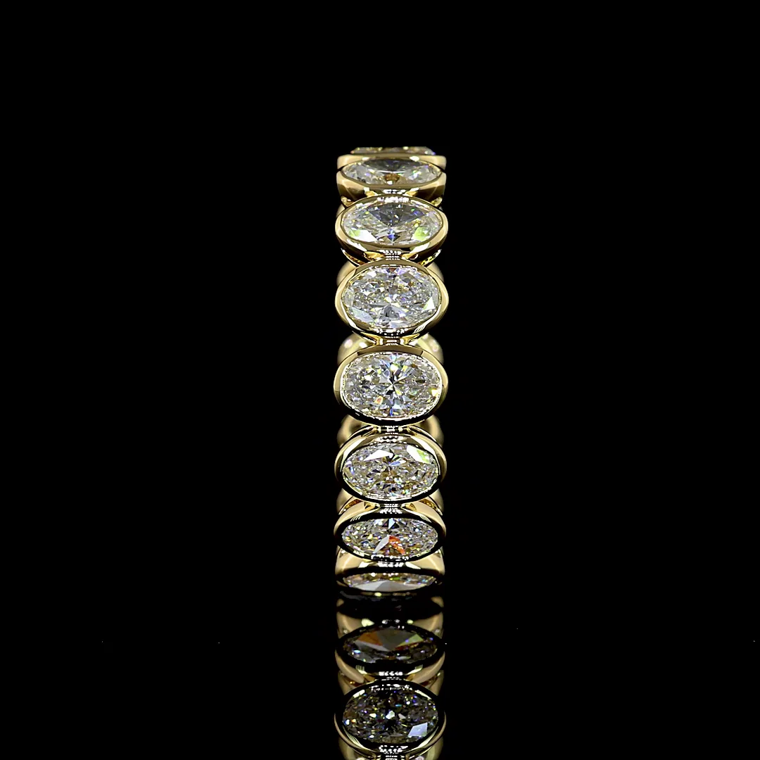 3.03 Cts 14k Yellow Gold Oval Shape Eternity Band Eternity Band - Image 4