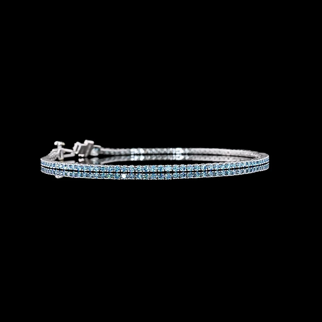 1.55 Cts 14k White Gold Round Shape Tennis Bracelet - Video