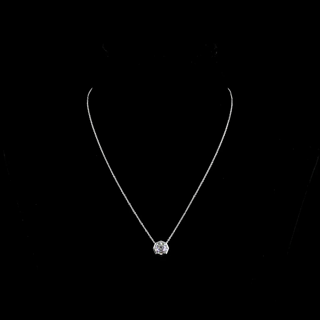 2.23 Cts 14k White Gold Octagon Shape Solitaire Pendant - Video