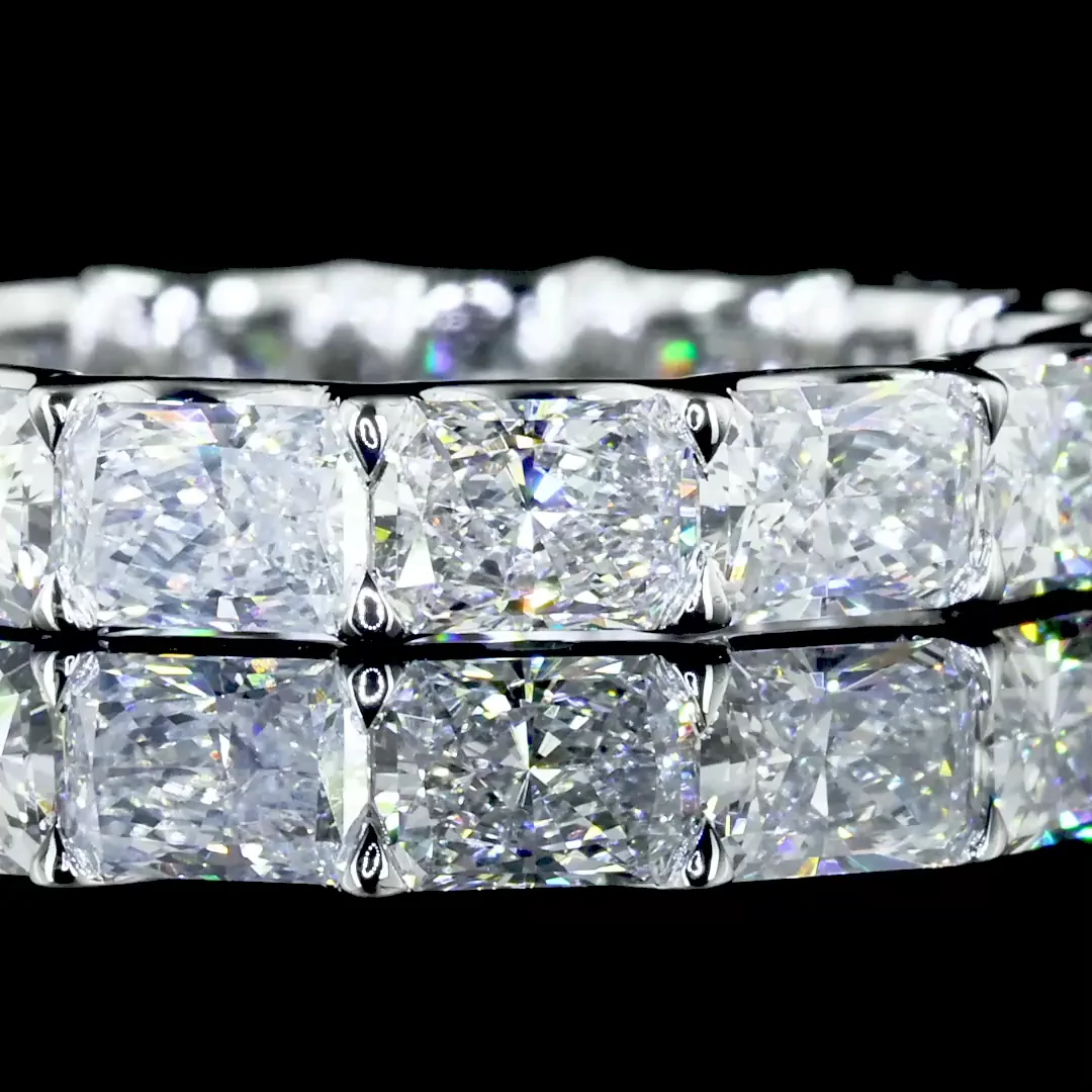 3.39 Cts 14k White Gold Radiant Shape Eternity Band Eternity Band - Image 3