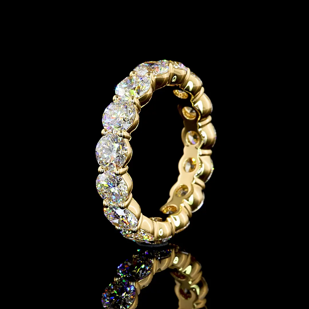 4.17 Cts 18k Yellow Gold Round Shape Eternity Band Eternity Band - Image 4