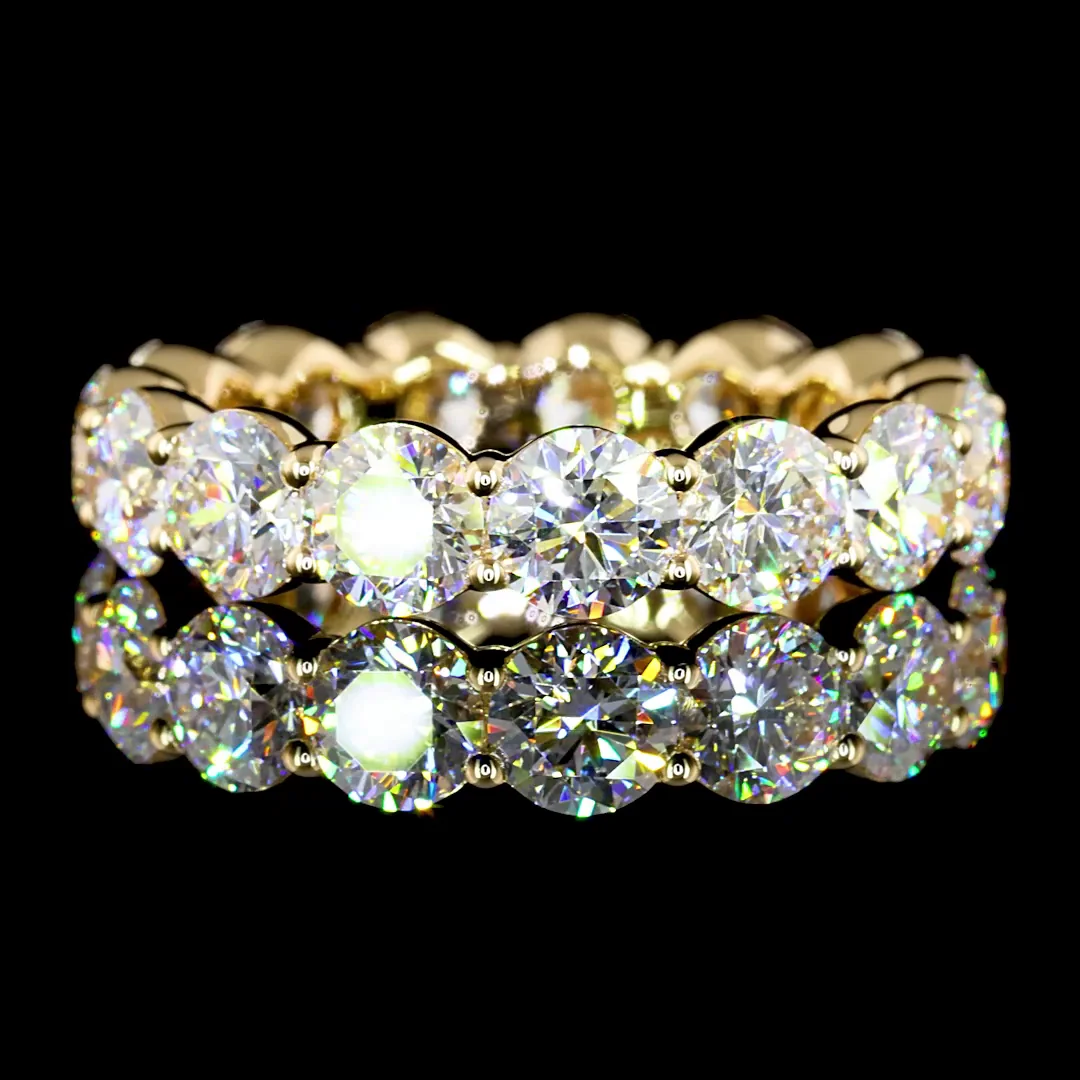 4.17 Cts 18k Yellow Gold Round Shape Eternity Band Eternity Band - Video