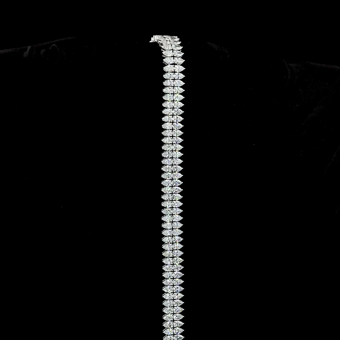 13.96 Cts 14k White Gold Pear Shape Special Bracelet - Image 3