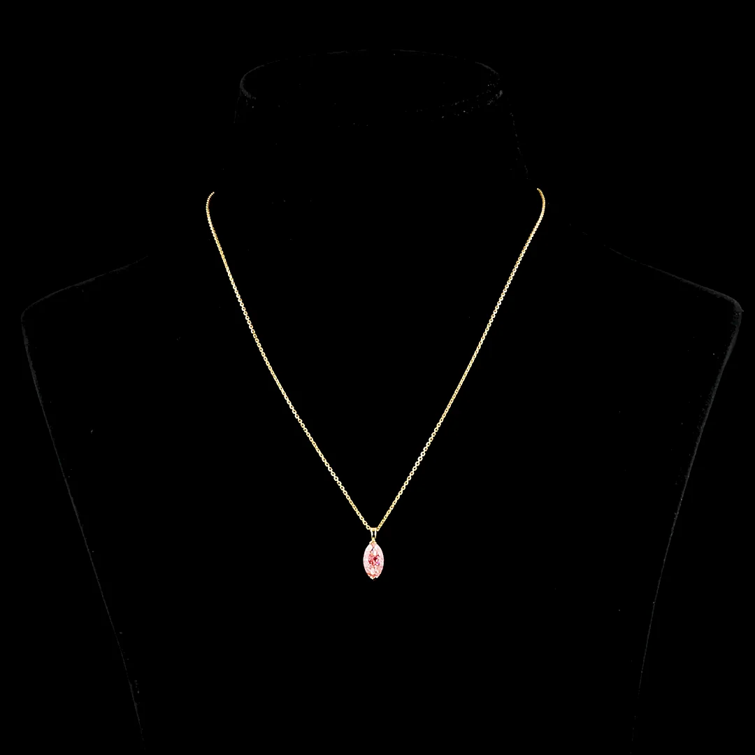 1.53 Cts 14k Yellow Gold Marquise Shape Solitaire Pendant - Video