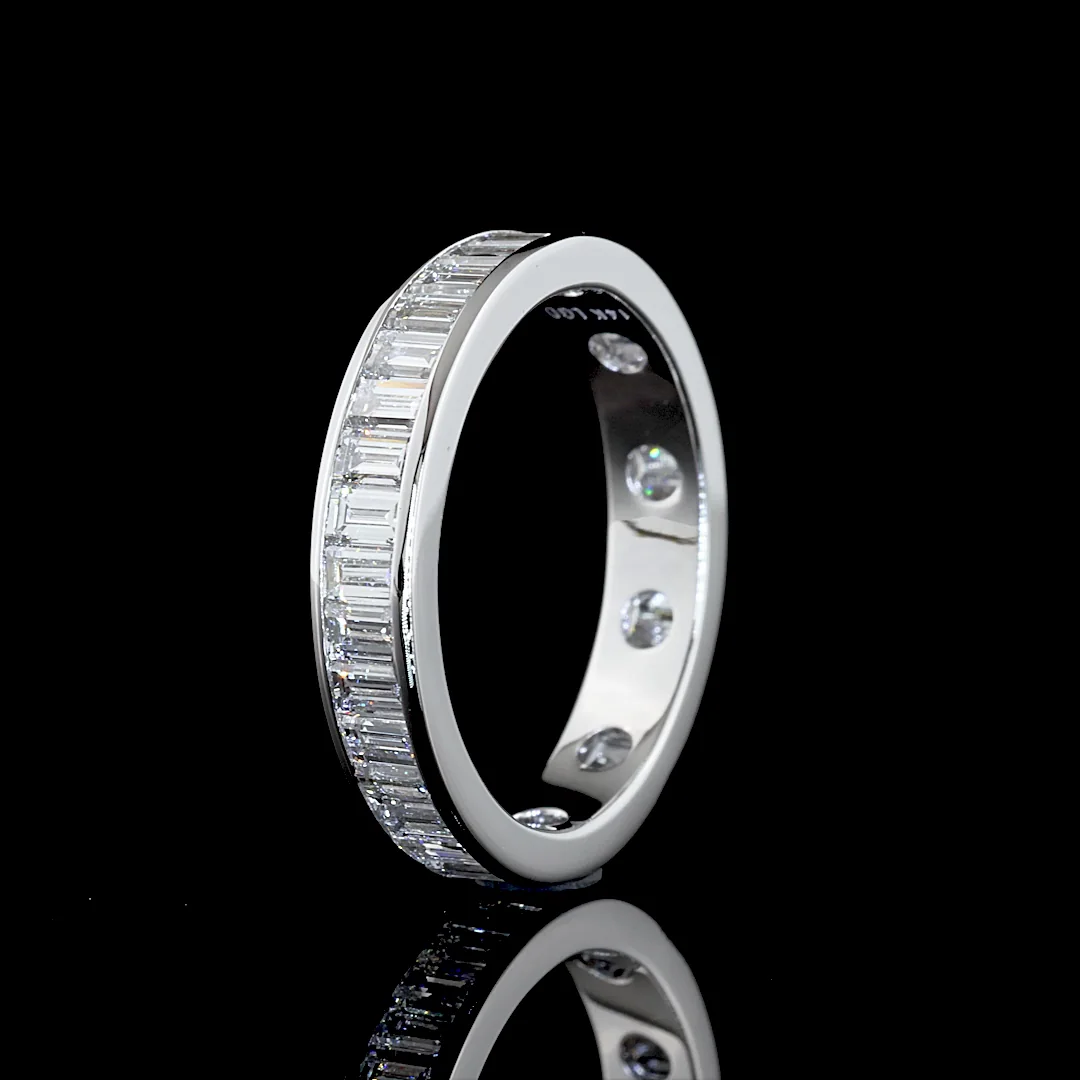 1.94 Cts 14k White Gold Baguette Shape Eternity Band Eternity Band - Image 4