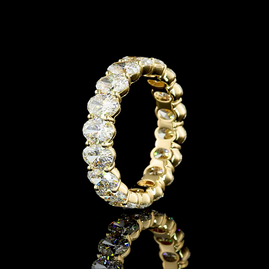 3.78 Cts 14k Yellow Gold Oval Shape Eternity Band Eternity Band - Image 4