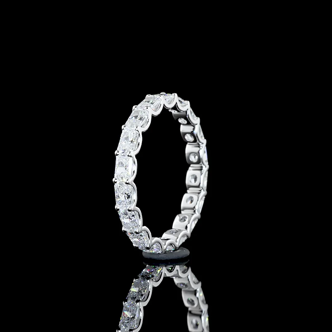 2.01 Cts 14k White Gold Radiant Shape 3/4 Band Eternity Band - Video