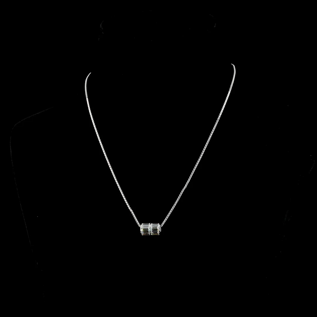4.11 Cts 14k White Gold Baguette Shape Pendant Pendant - Video