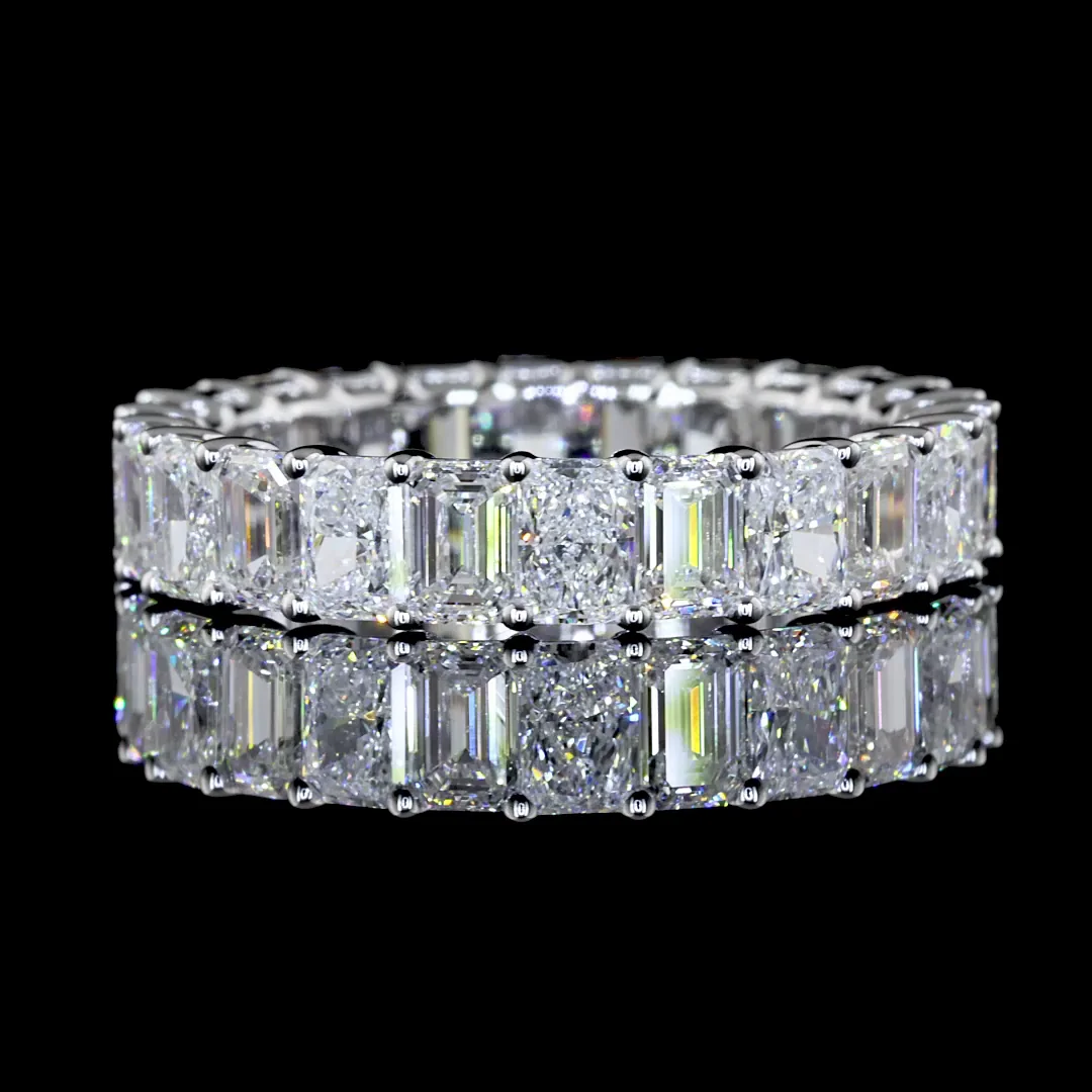 3.6 Cts 14k White Gold Mix Shape Eternity Band Eternity Band - Video